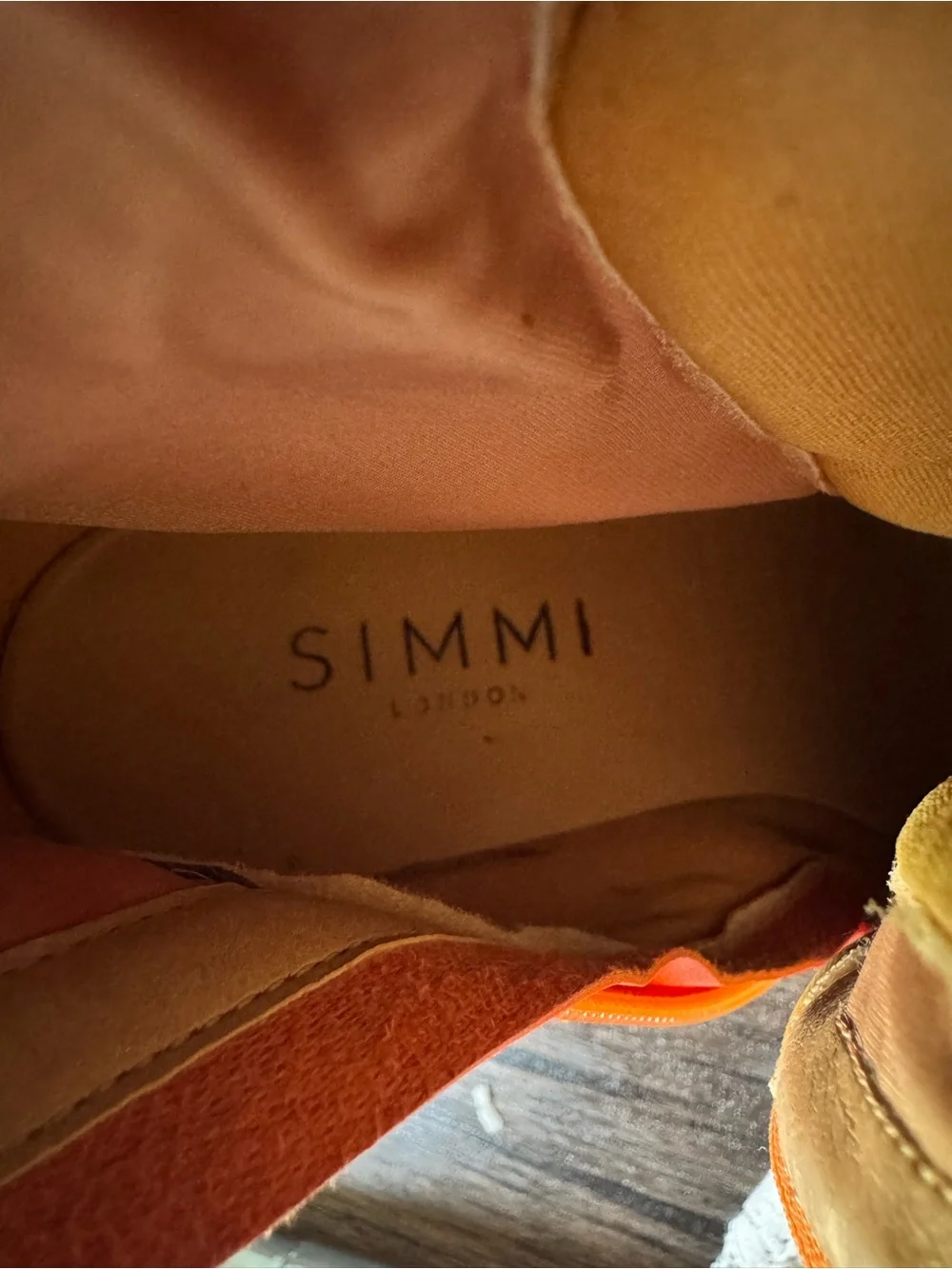 Simmi London Shoes Women's Orange Suede Pointed-Toe Stiletto Ankle Boots Fall